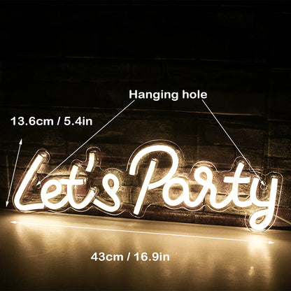 LED Let's Party 5V Mini USB LED Neon Sign - Budget Friendly