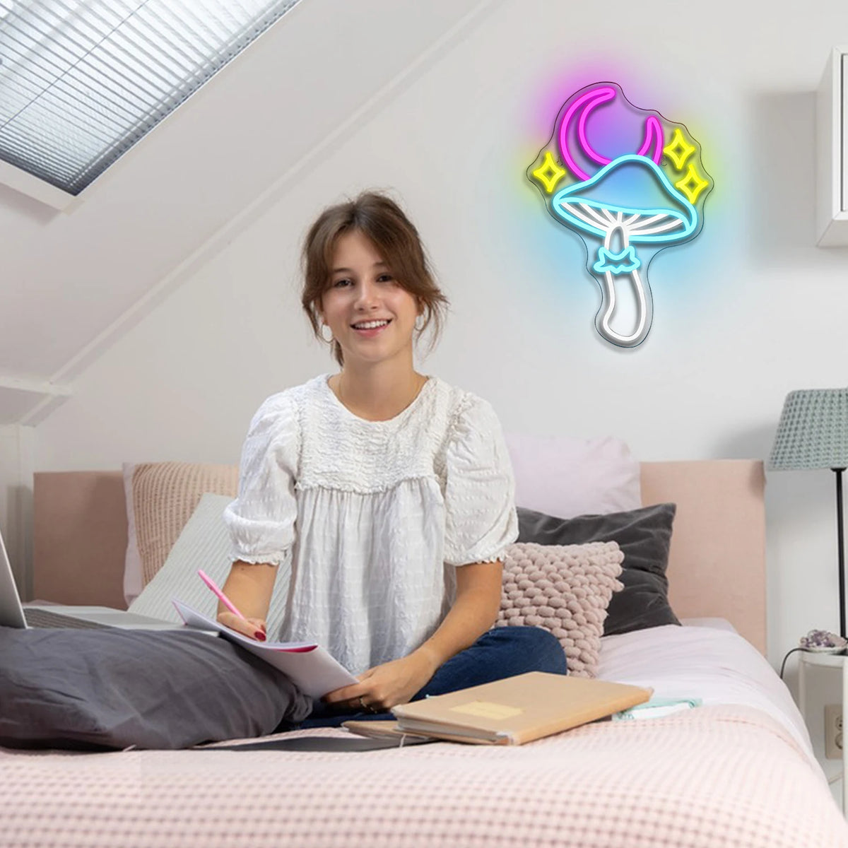 Stern, Mond und Pilz – LED-Neonschild (5 V USB)