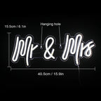Mr & Mrs – LED-Neon-Schriftzug (5 V USB)