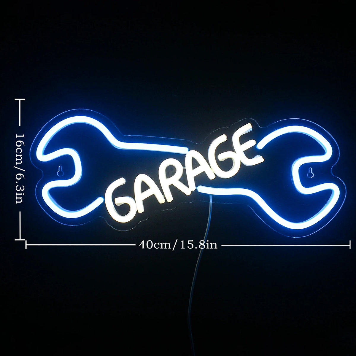 GARAGE – Schraubenschlüssel – LED-Neonschild (5 V USB)