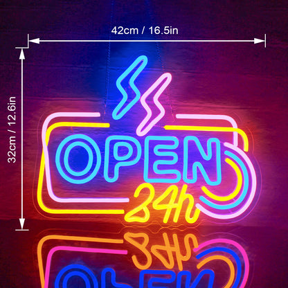 24 Hours Open 5V Mini USB LED Neon Sign - Budget Friendly