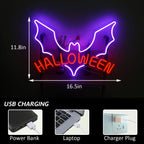 Halloween – Fledermaus – LED-Neonschild (5 V USB)
