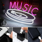 MUSIC – Schallplatte – LED-Neonschild (5 V USB)
