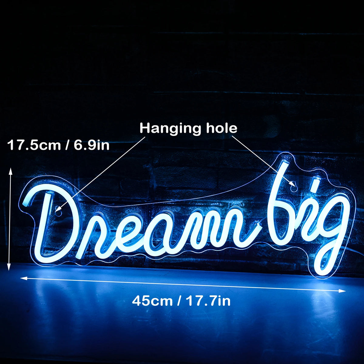 Dream Big – LED-Neon-Schriftzug (5 V USB)