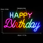 Happy Birthday 5V USB LED Neon Sign - Budget Friendly