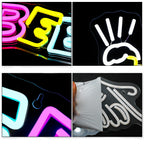 BEER – Bierkrug und Strahlen – LED-Leuchtschild (5 V USB)