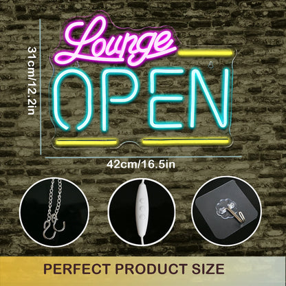 Lounge Open 5V Mini USB LED Neon Sign - Budget Friendly