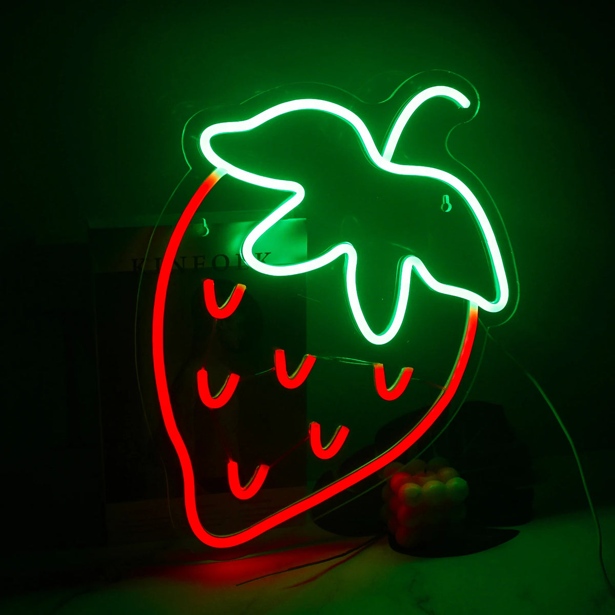 Erdbeere – LED-Neonschild (5 V USB)