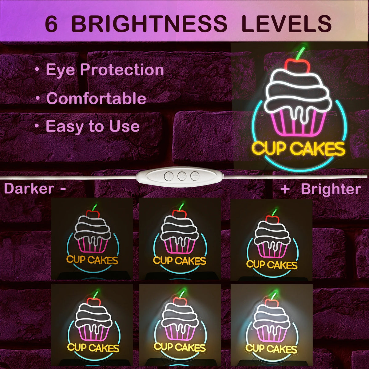 Cup Cakes 5V USB LED Neon Sign - Budget Friendly
