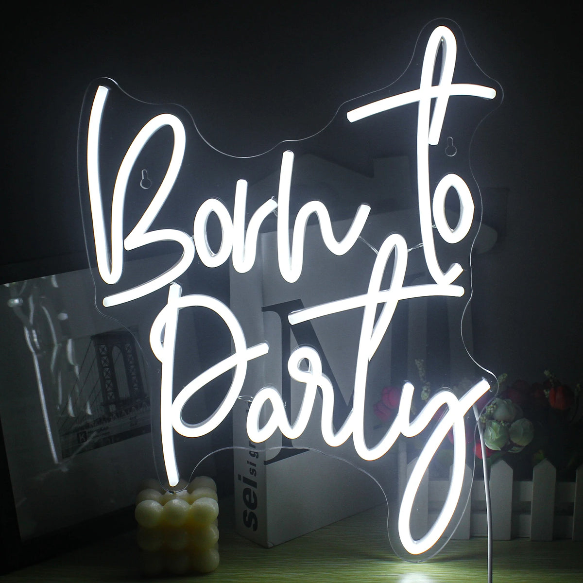 Born to Party – LED-Neon-Schriftzug (5 V USB)