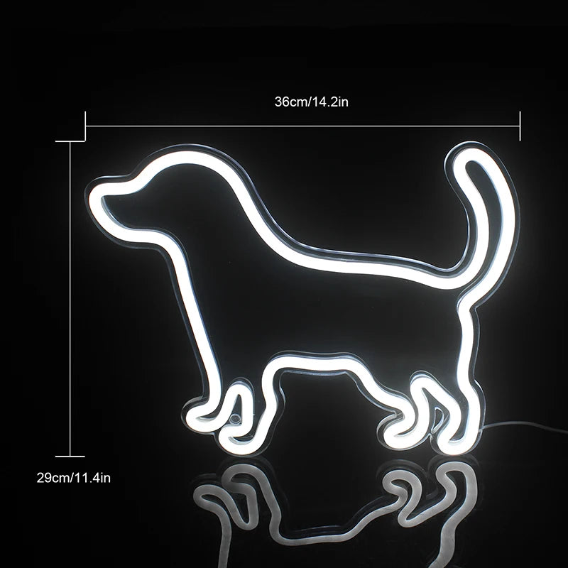 Kleiner Hund – LED-Neonschild (5 V USB)