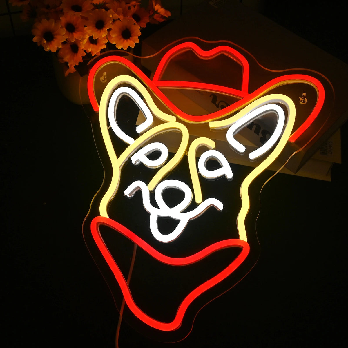 Corgi Cowboy 5V USB LED Neon Sign - Budget Friendly