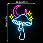 Stern, Mond und Pilz – LED-Neonschild (5 V USB)