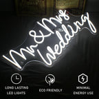 Mr&Mrs Wedding 5V USB LED Neon Sign - Budget Friendly