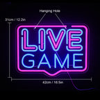 LIVE GAME – Rechteckiger Rahmen – LED-Neon-Schriftzug (5 V USB)