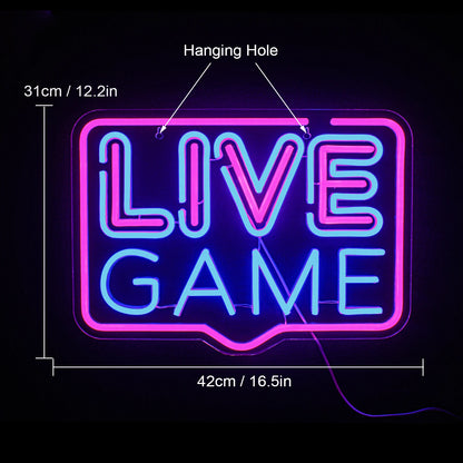 Live Game 5V Mini USB LED Neon Sign - Budget Friendly