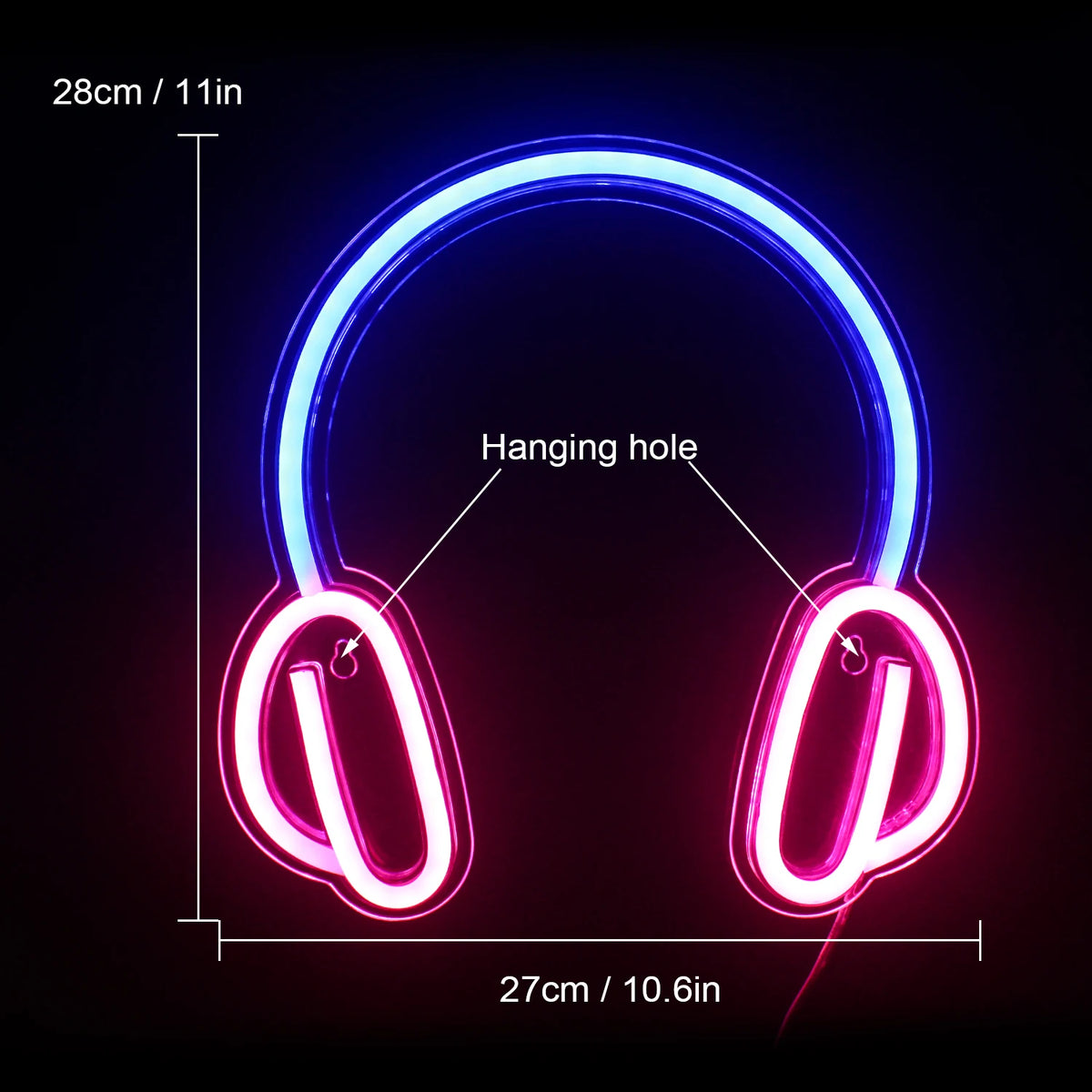 Kopfhörer – LED-Neonschild (5 V USB)
