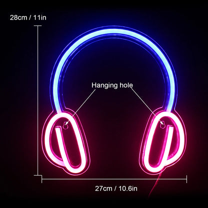 Headphone 5V Mini USB LED Neon Sign - Budget Friendly