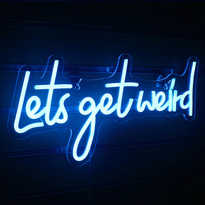 Lets Get Weird 5V Mini USB  LED Neon Sign - Budget Friendly