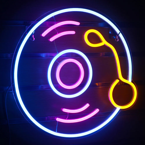 Schallplattenmotiv – LED-Neonschild (5 V USB)