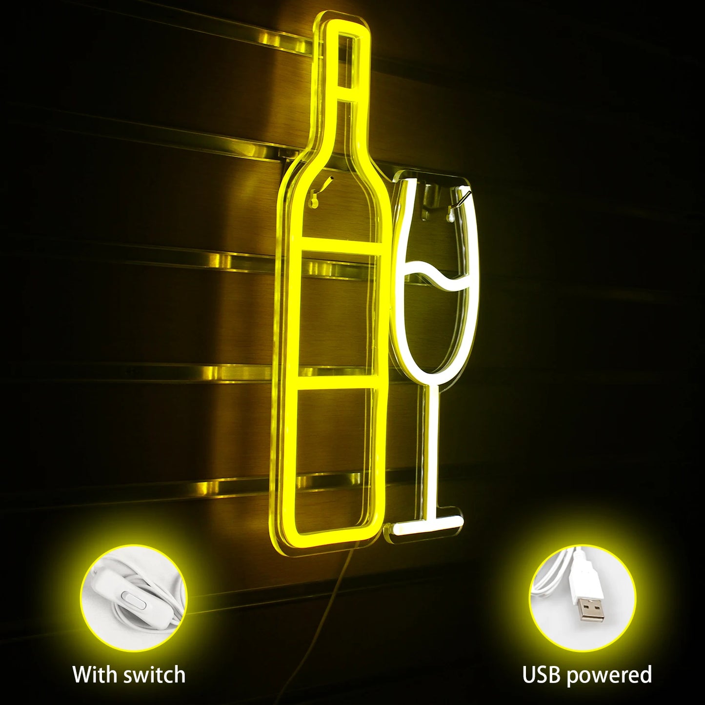 Champagner BAR 5V USB LED Leuchtschild - Preisgünstig