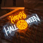 Happy Halloween – Kürbis anstelle des O – LED-Neonschild (5 V USB)