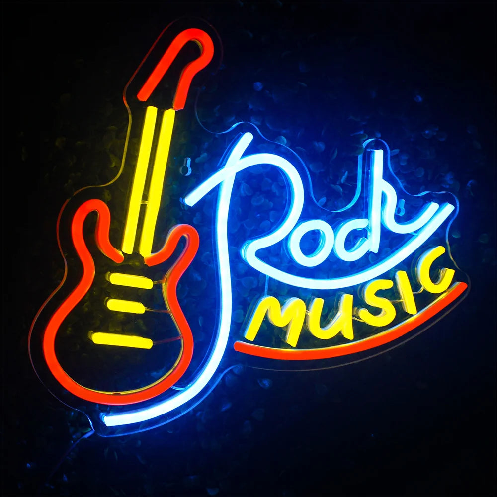 Rock Music 5V USB LED Neon Sign - Budget Friendly
