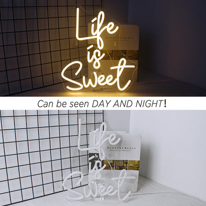 Life is Sweet 5V Mini USB  LED Neon Sign - Budget Friendly