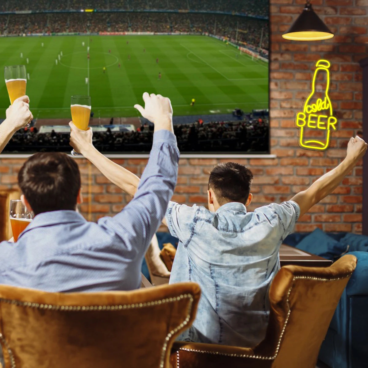 Cold Beer – Bierflasche – LED-Leuchtschild (5 V USB)