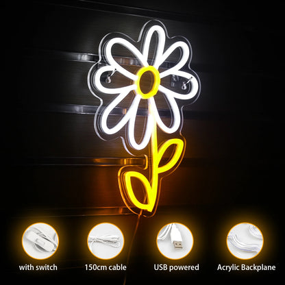 Niedliches Cartoon Gänseblümchen 5V USB LED Neon Schild - Preisgünstig