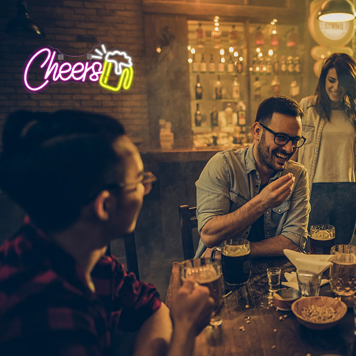 Cheers – Bierkrug – LED-Neonschild (5 V USB)