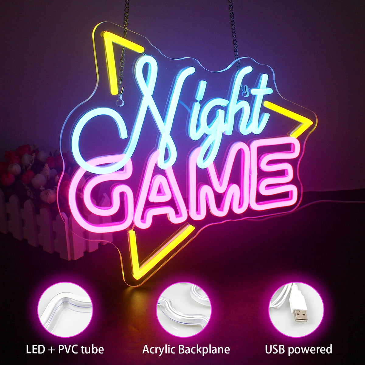 Night Game 5V USB LED Neon Sign - Budget Friendly