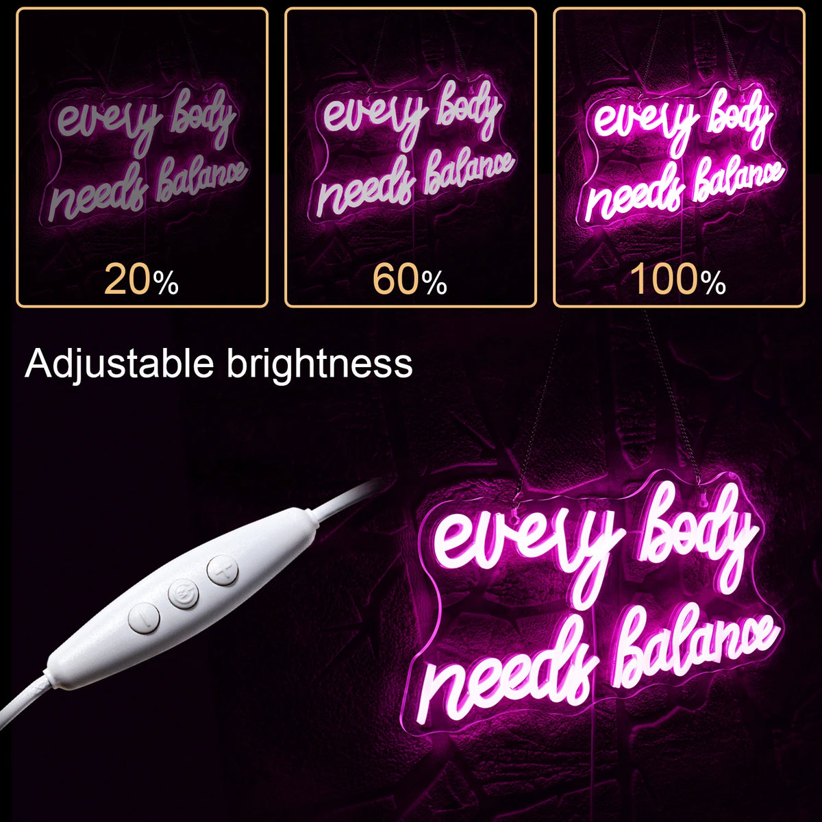 Every Body Needs Balance – LED-Neon-Schriftzug (5 V USB)