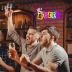 BEER – Bierkrug und Strahlen – LED-Leuchtschild (5 V USB)