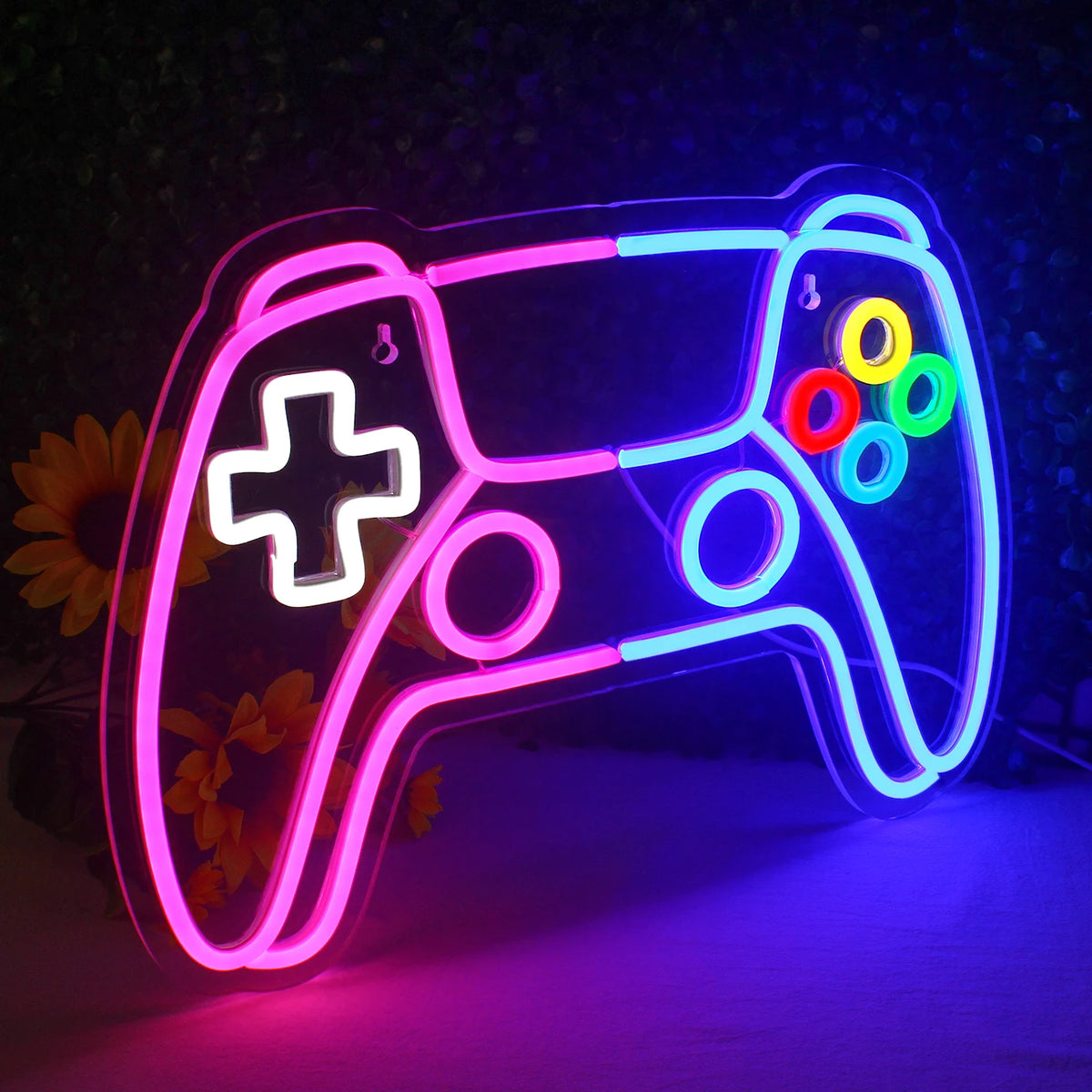 Rosa-blaue Spielkonsole – LED-Neonschild (5 V USB)