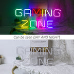 GAMING ZONE – Bunte Buchstaben – LED-Neon-Schriftzug (5 V USB)