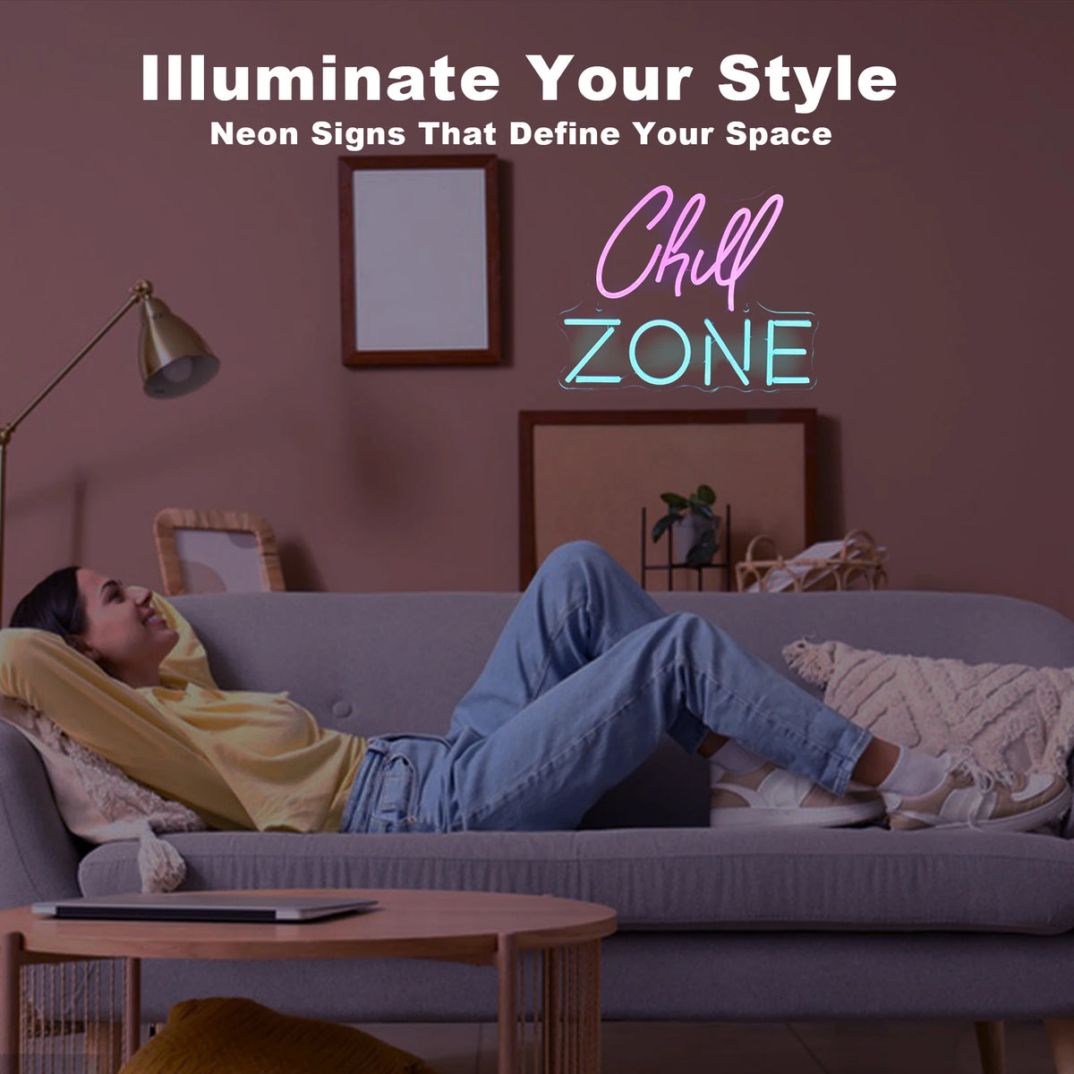 Chill Zone – LED-Neon-Schriftzug (5 V USB)
