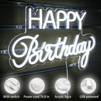 Happy Birthday 5V USB LED Neon Sign - Budget Friendly