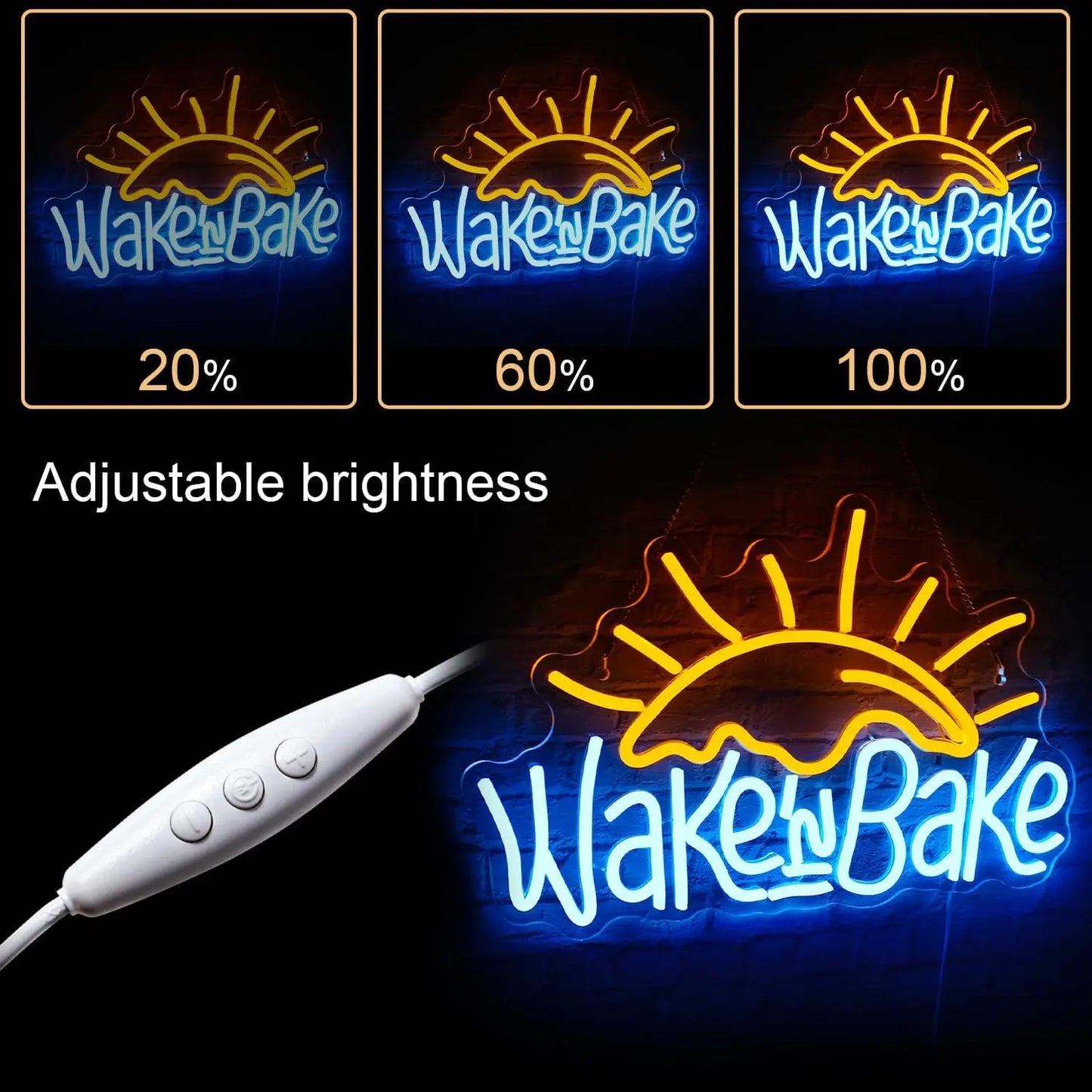 Wake in Bake 5V Mini USB LED Neon Sign - Budget Friendly