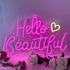 Hello Beautiful 5V USB LED Neon Sign - Budget Friendly