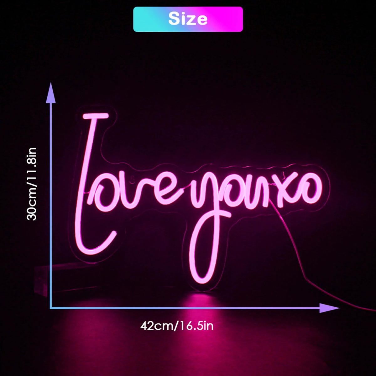 Love You XO – LED-Neon-Schriftzug (5 V USB)