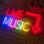 LIVE MUSIC – Pfeil – LED-Neonschild (5 V USB)