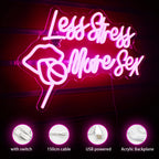 Less Stress More Sex 5V USB LED Neon Sign - Budget Friendly