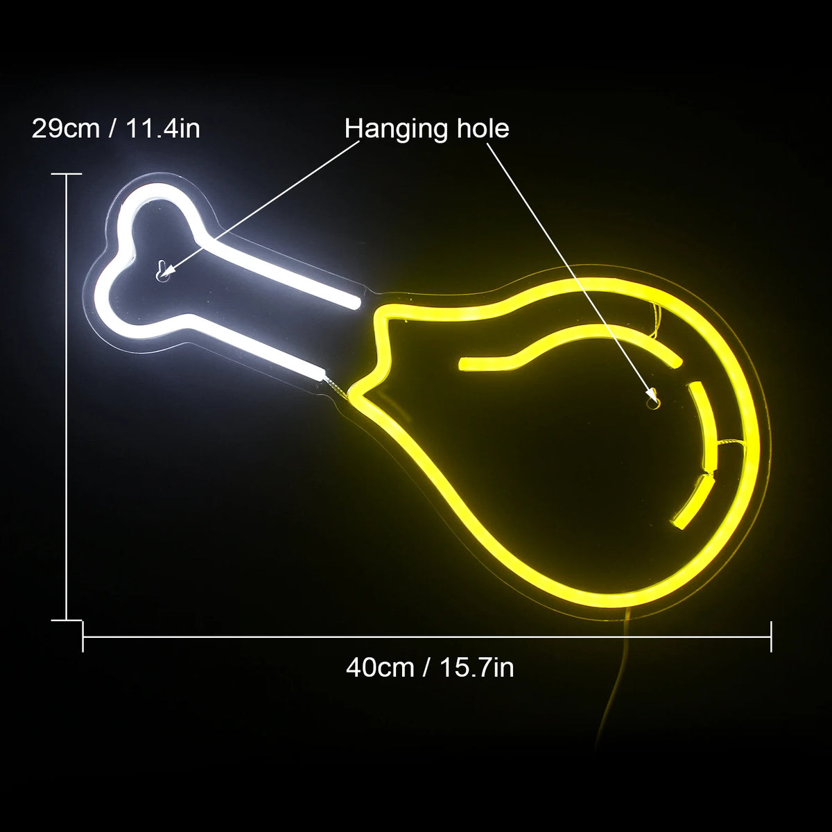 Hähnchenkeule – LED-Neonschild (5 V USB)