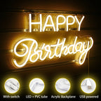 Happy Birthday – LED-Neon-Schriftzug (5 V USB)