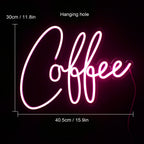 Pink Coffee 5V USB LED Neon Sign - Budget Friendly