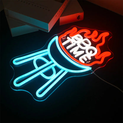 BBQ Time 5V USB LED Neon Sign - Budget Friendly