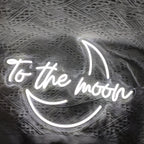 To the moon – Mondsichel – LED-Neonschild (5 V USB)