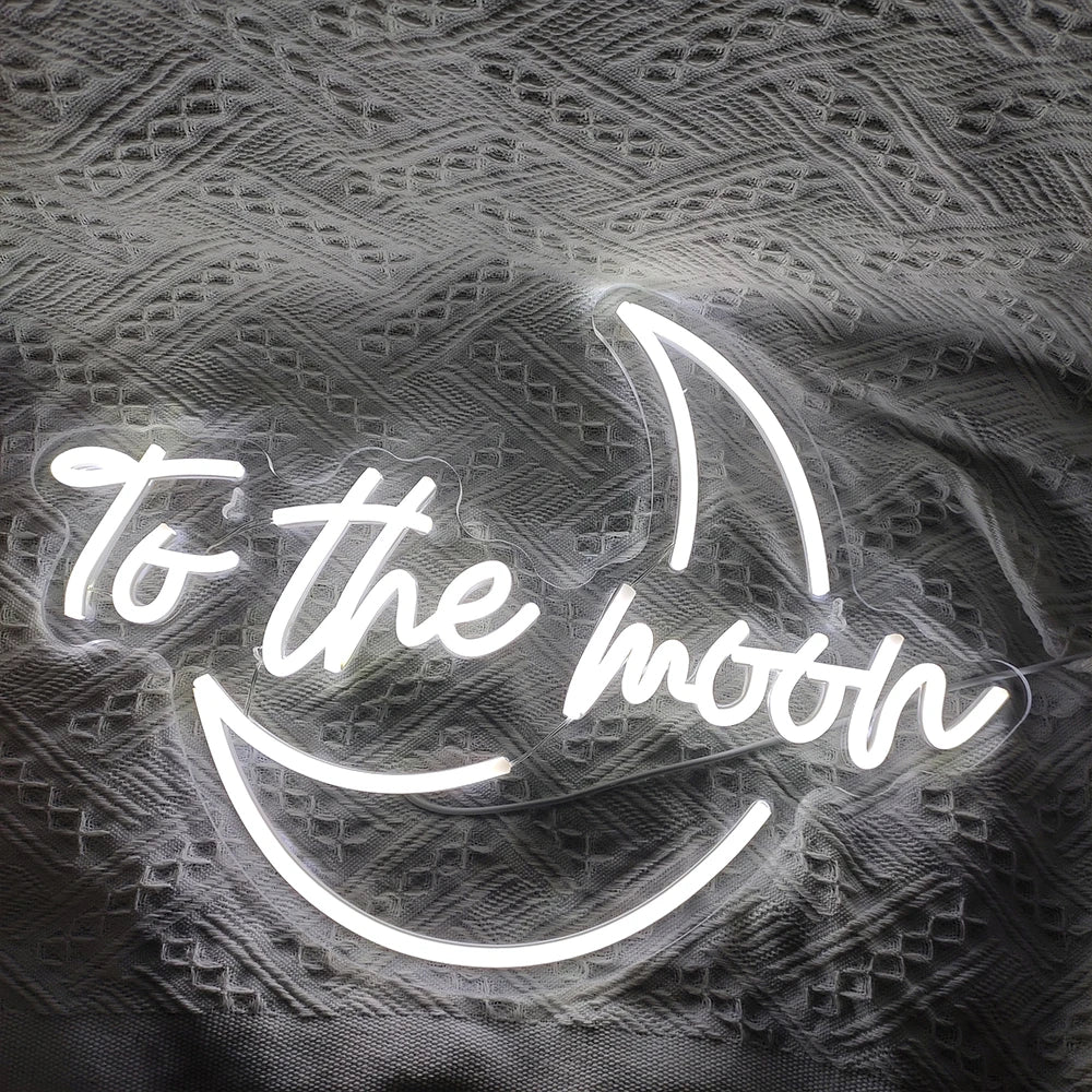 To the moon – Mondsichel – LED-Neonschild (5 V USB)
