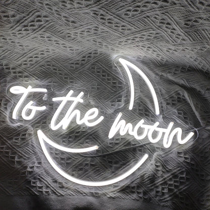 To The Moon 5V Mini USB LED Neon Sign - Budget Friendly